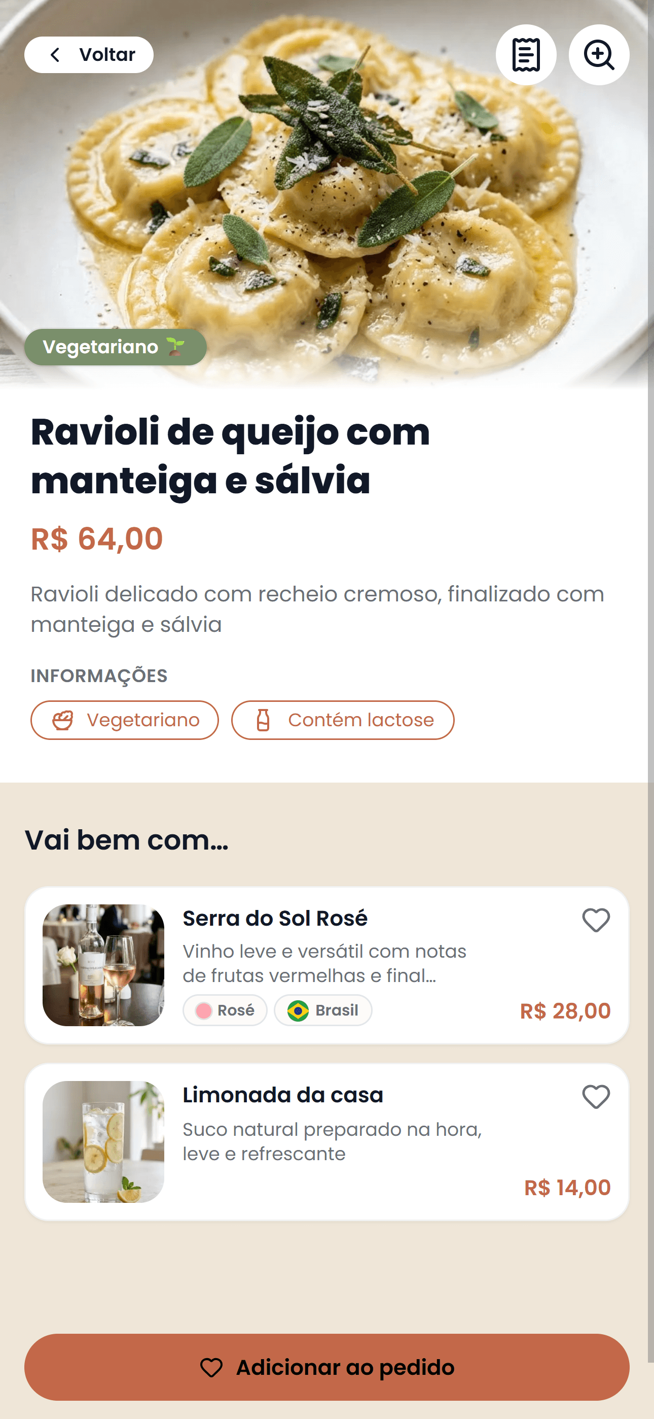 Exemplo de plataforma de cardápio digital navegável no celular